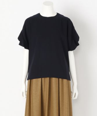 ＜SACRA/サクラ＞ 袖フリルトップス(117504031)(スモールサイズ) 780NAVY 【三越・伊勢丹/公式】