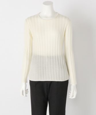 ＜マイカ＆ディール/MICA & DEAL＞ クルーネックウォッシャブルニット(M17C130) ホワイト 【三越・伊勢丹/公式】