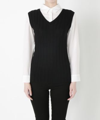 ＜SALT＋＞ リブノースリーブニット(406005) ブラック 【三越・伊勢丹/公式】