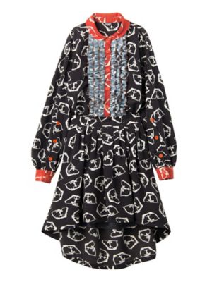 ＜PAMEO?POSE/パメオポーズ＞ THREE GODS PATTERN DRESS(231750301501) BLK(09) 【三越・伊勢丹/公式】
