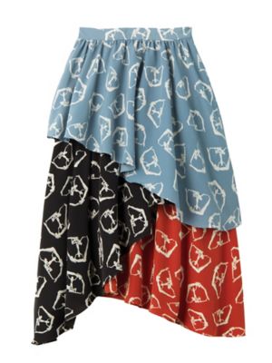 ＜PAMEO?POSE/パメオポーズ＞ THREE GODS TIERED SKIRT(231750800701) 【三越・伊勢丹/公式】