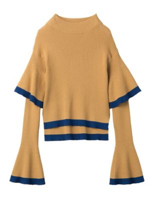 ＜PAMEO?POSE/パメオポーズ＞ DOUBLE BELL SLEEVE KNIT TOP(231752600301) BGE(72) 【三越・伊勢丹/公式】