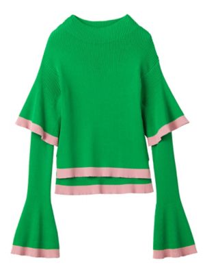 ＜PAMEO?POSE/パメオポーズ＞ DOUBLE BELL SLEEVE KNIT TOP(231752600301) GRN(40) 【三越・伊勢丹/公式】