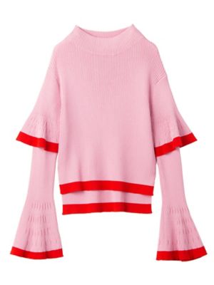 ＜PAMEO?POSE/パメオポーズ＞ DOUBLE BELL SLEEVE KNIT TOP(231752600301) PNK(14) 【三越・伊勢丹/公式】