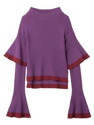 ＜PAMEO?POSE/パメオポーズ＞ DOUBLE BELL SLEEVE KNIT TOP(231752600301) PPL(60) 【三越・伊勢丹/公式】