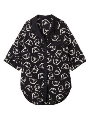 ＜PAMEO?POSE/パメオポーズ＞ THREE GODS PATTERN TIERED SLEEVE SHIRT(231750400401) BLK(09) 【三越・伊勢丹/公式】