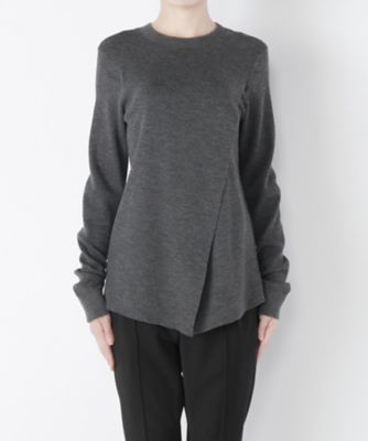 【SALE（三越）】＜LUGHA/ルーガ＞ リブ前開きプルオーバー(1602-F-02) グレー 【三越・伊勢丹/公式】