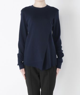 【SALE（三越）】＜LUGHA/ルーガ＞ リブ前開きプルオーバー(1602-F-02) ネイビー 【三越・伊勢丹/公式】