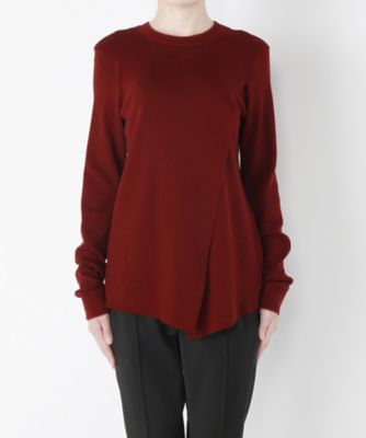 【SALE（三越）】＜LUGHA/ルーガ＞ リブ前開きプルオーバー(1602-F-02) ボルドー 【三越・伊勢丹/公式】