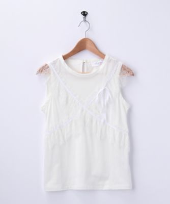 【SALE（三越）】＜ルール ロジェット/leur loggete＞ 【三越伊勢丹限定】レースノースリーブブラウス(P-0225) オフホワイト 【三越・伊勢丹/公式】