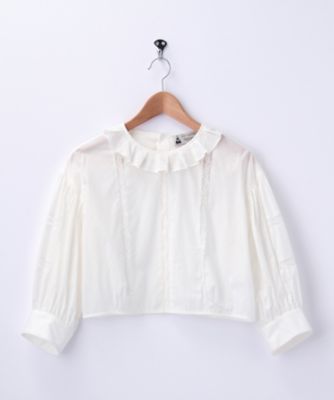 【SALE（三越）】＜ルール ロジェット/leur loggete＞ 【三越伊勢丹限定】レースクロップドブラウス(03314) オフホワイト 【三越・伊勢丹/公式】