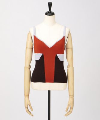 ＜AKANE UTSUNOMIYA＞ 【三越伊勢丹限定】配色ニットビスチェ(WAG-FK97-9003) brown*orange 【三越・伊勢丹/公式】