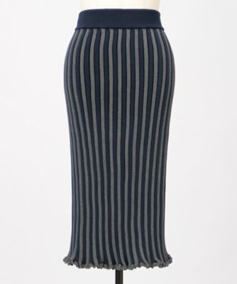 ＜AKANE UTSUNOMIYA＞ 【三越伊勢丹限定】ニットスカート(WAG-FK95-9003) navy*grey 【三越・伊勢丹/公式】