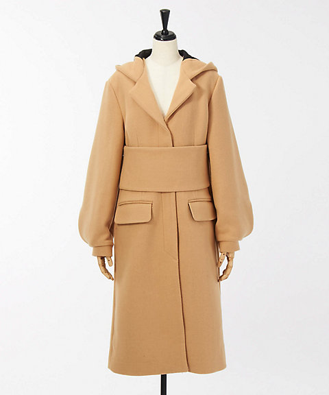＜Lautashi＞ hooded coat(la_fw02) beige 【三越・伊勢丹/公式】