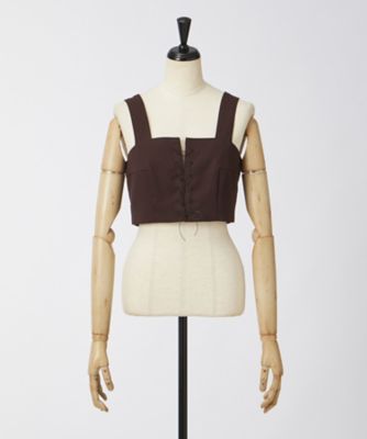 ＜Lautashi＞ stitched bustier(la_fw17) brown 【三越・伊勢丹/公式】