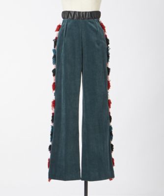 ＜Lautashi＞ corduroy combi pants(la_fw20) green 【三越・伊勢丹/公式】