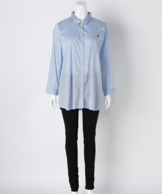 【SALE（伊勢丹）】＜Beach Cafe＞ 大きいサイズ &starf;無地ブラウス(80103)(クローバープラス) ミズイロ(72) 【三越・伊勢丹/公式】