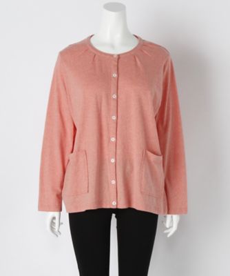 【SALE（伊勢丹）】＜Beach Cafe＞ 大きいサイズ &starf;カット アンド ソーンカーディガン(71131)(クローバープラス) ピンク(12) 【三越・伊勢丹/公式】