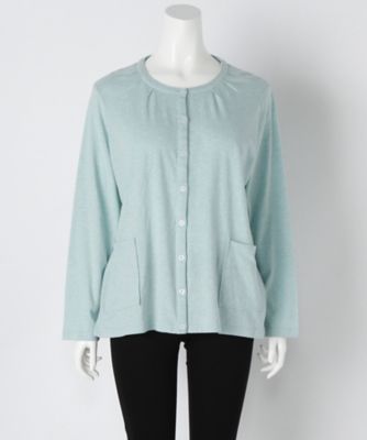 【SALE（伊勢丹）】＜Beach Cafe＞ 大きいサイズ &starf;カット アンド ソーンカーディガン(71131)(クローバープラス) ミズイロ(72) 【三越・伊勢丹/公式】