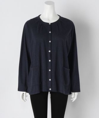 【SALE（伊勢丹）】＜Beach Cafe＞ 大きいサイズ &starf;カット アンド ソーンカーディガン(71131)(クローバープラス) ネイビー(75) 【三越・伊勢丹/公式】