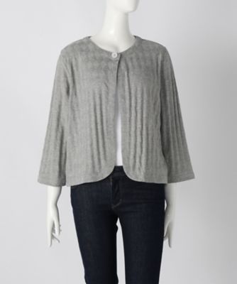 ＜BEACH CAFE LIMITED EDITION＞ 大きいサイズ &starf;ダイヤ柄ボレロ(17012)(クローバー/クローバープラス) グレー(04) 【三越・伊勢丹/公式】