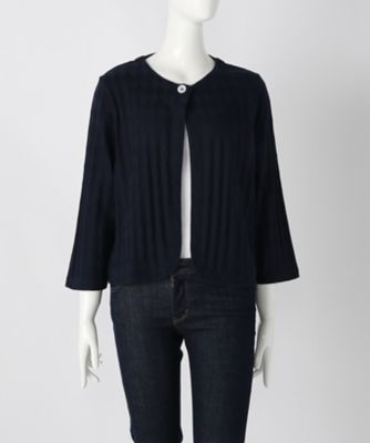 ＜BEACH CAFE LIMITED EDITION＞ 大きいサイズ &starf;ダイヤ柄ボレロ(17012)(クローバー/クローバープラス) ネイビー(75) 【三越・伊勢丹/公式】