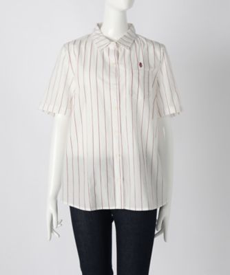 ＜BEACH CAFE LIMITED EDITION＞ 大きいサイズ &starf;ストライプブラウス(17013)(クローバー/クローバープラス) レッド(10) 【三越・伊勢丹/公式】
