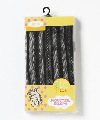 ＜モンスタードロップス/MONSTER DROPS＞ 大きいサイズ モンスターラッセルタイツ(縦ダイヤ)(14LEGー005)(クローバー/クローバープラス) ブラック 【三越・伊勢丹/公式】