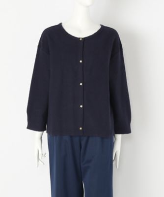 【SALE（伊勢丹）】＜Soso＞ 大きいサイズ リップルニットカーディガン(SOCGI02079)(クローバー) ネイビー(60) 【三越・伊勢丹/公式】