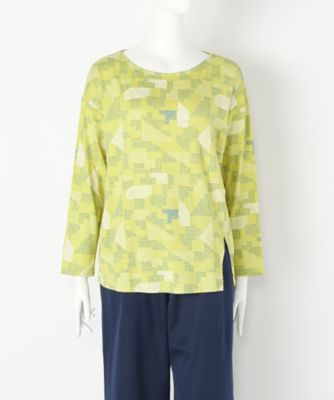 【SALE（伊勢丹）】＜Soso＞ 大きいサイズ モザイク柄プリントスリット入りカット アンド ソーン(SOKGI02079)(クローバー) イエロー(43) 【三越・伊勢丹/公式】