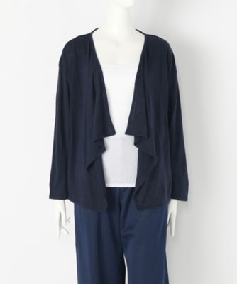 【SALE（伊勢丹）】＜Soso＞ 大きいサイズ フロントドレープカーディガン(SOCGI06069)(クローバー) ネイビー(60) 【三越・伊勢丹/公式】