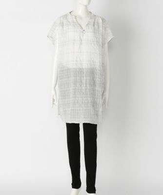 【SALE（伊勢丹）】＜Soso＞ 大きいサイズ チェック柄チュニックワンピース(SOEGI10089)(クローバー) シロ(05) 【三越・伊勢丹/公式】