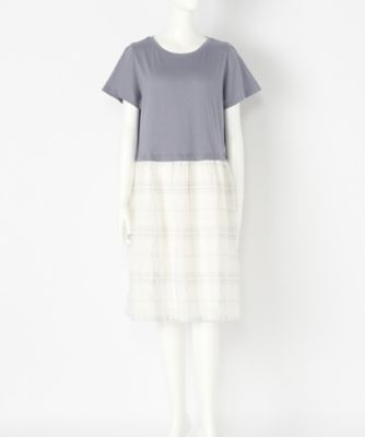 【SALE（伊勢丹）】＜Soso＞ 大きいサイズ ウエスト切替チェック柄ワンピース(SOEGI11110)(クローバー) ブルーxシロ(63) 【三越・伊勢丹/公式】