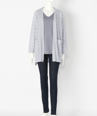 【SALE（伊勢丹）】＜Soso＞ 大きいサイズ インナー付カーディガン(SOCGI05099)(クローバー) サックス(65) 【三越・伊勢丹/公式】