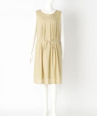 【SALE（伊勢丹）】＜Soso＞ 大きいサイズ ノースリーブワンピース(SOEGI08099)(クローバー) イエローベージュ(43) 【三越・伊勢丹/公式】