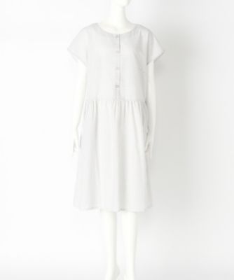 【SALE（伊勢丹）】＜Soso＞ 大きいサイズ 綿麻ストライプワンピース(SOEGI05120)(クローバー) シロ(05) 【三越・伊勢丹/公式】