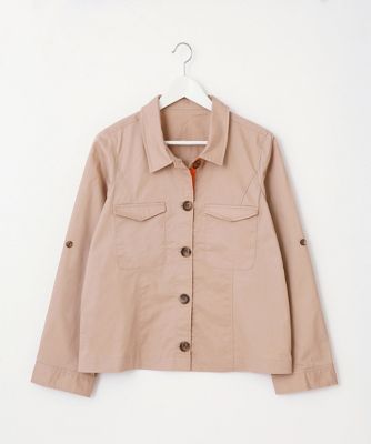 【SALE（伊勢丹）】＜Pale h'（ペールアッシュ）＞ 大きいサイズ ミリタリージャケット(PH17-SFST02)(クローバー) ベージュ(03) 【三越・伊勢丹/公式】