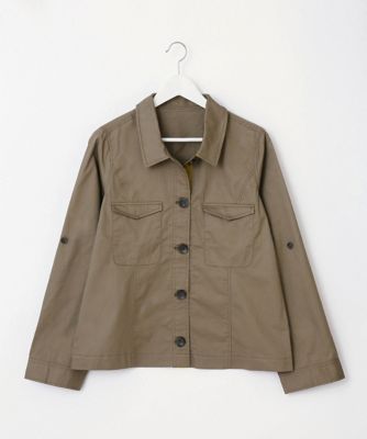 【SALE（伊勢丹）】＜Pale h'（ペールアッシュ）＞ 大きいサイズ ミリタリージャケット(PH17-SFST02)(クローバー) カーキ(10) 【三越・伊勢丹/公式】