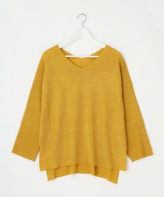 【SALE（伊勢丹）】＜Pale h'（ペールアッシュ）＞ 大きいサイズ 2WAY Vネックニットプルオーバー(PH17-SK06)(クローバー) イエロー(07) 【三越・伊勢丹/公式】