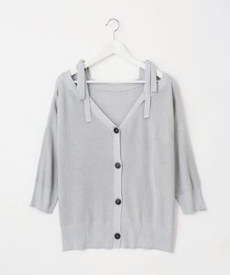 【SALE（伊勢丹）】＜Pale h'（ペールアッシュ）＞ 大きいサイズ オフショルダーニットカーディガン(PH17-SK08)(クローバー) グレー(24) 【三越・伊勢丹/公式】