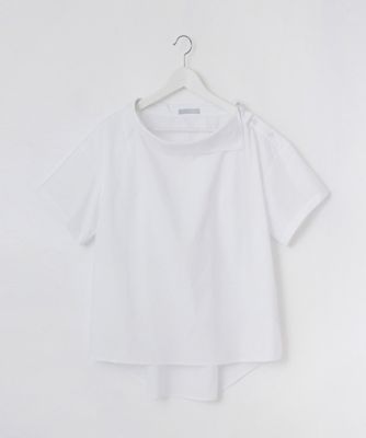 【SALE（伊勢丹）】＜Pale h'（ペールアッシュ）＞ 大きいサイズ アシンメトリーカラーブラウス(PH17-SFS02)(クローバー) ホワイト(01) 【三越・伊勢丹/公式】