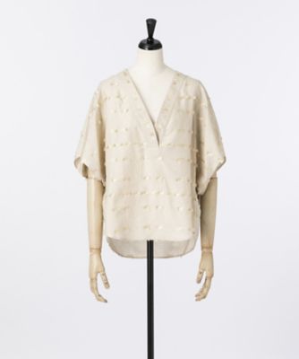 ＜mame/マメ＞ Sarasa Jacquard Tops(MM17AW-SH015) ベージュ 【三越・伊勢丹/公式】