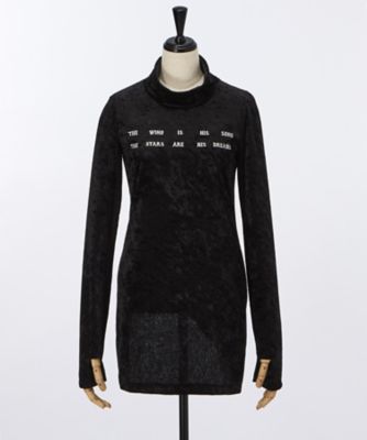 ＜ファセッタズム/FACETASM＞ MESSAGE HIGHNECK VELOUR LONGTEE(CHG-TEE-W11) BLACK 【三越・伊勢丹/公式】