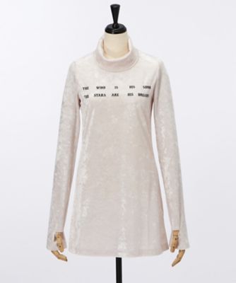 ＜ファセッタズム/FACETASM＞ MESSAGE HIGHNECK VELOUR LONGTEE(CHG-TEE-W11) PINK 【三越・伊勢丹/公式】