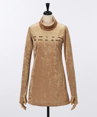＜ファセッタズム/FACETASM＞ MESSAGE HIGHNECK VELOUR LONGTEE(CHG-TEE-W11) BEIGE 【三越・伊勢丹/公式】