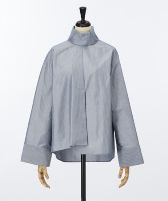 ＜CHRISTIAN DADA/クリスチャン ダダ＞ Distortion Striped Cotton Turtleneck Shirt(CDW-17W-0203) BLKxNVY 【三越・伊勢丹/公式】