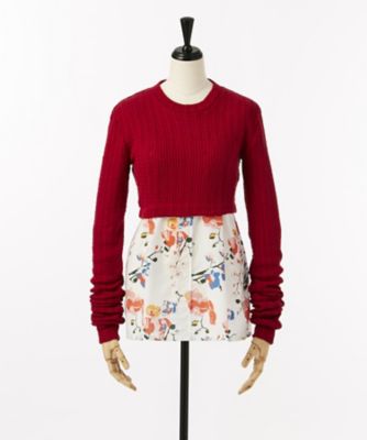 ＜CLAUDIA LI＞ Exclusive Sweater Layered Top(ONLY/CL-ISETAN3-A) RED/WHT.F 【三越・伊勢丹/公式】