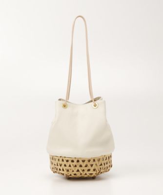 ＜Crafty＞ 巾着カゴバッグ(Bag5) ホワイト(01) 【三越・伊勢丹/公式】