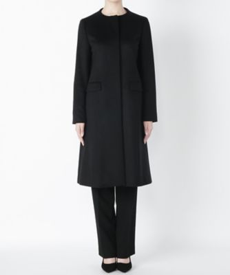 【SALE（三越）】＜ラ モンテ ドゥ ヴァーグ ノーブル＞ カシミヤ100%ノーカラーコート(16VMAW-CT002) クロ 【三越・伊勢丹/公式】