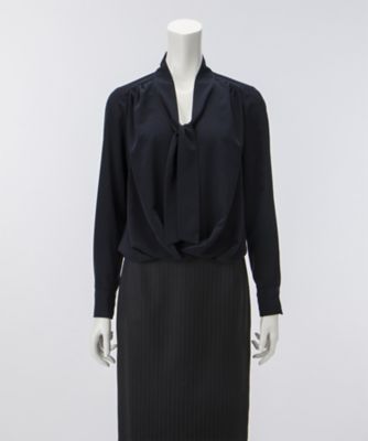 ＜AKIKO OGAWA．＞ ボウタイブラウス(173-12012) ネイビー 【三越・伊勢丹/公式】